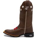 Bota Texana Masculina Country em Couro Legítimo Bico Quadrado 