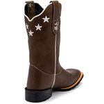 Bota Texana Masculina Country em Couro Legítimo Bico Quadrado 