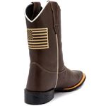 Bota Texana Masculina Bandeira U.S.A Country em Couro Legítimo Bico Quadrado 