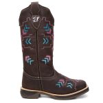 Bota Texana Feminina country em Couro legitimo Bico Quadrado Solado Jhamp 
