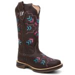 Bota Texana Feminina country em Couro legitimo Bico Quadrado Solado Jhamp 