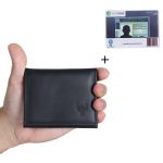 Carteira Masculina 100% Couro Legítimo Modelo Em L (Preto)