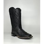 Bota Texana Feminina country em Couro legitimo Bico Quadrado Solado de Borracha