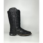 Bota Texana Feminina country em Couro legitimo Bico Quadrado Solado de Borracha