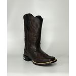 Bota Texana Feminina country em Couro legitimo Bico Quadrado Solado de Borracha