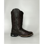 Bota Texana Feminina country em Couro legitimo Bico Quadrado Solado de Borracha