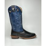 Bota Texana Masculina Bordado country em Couro legitimo Bico Quadrado Salto Carrapeta