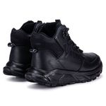 Coturno Masculino Bota Em Couro Original Sola EVA - Preto - Extra Leve