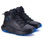 Bota Masculina Coturno Couro Genuíno Solado EVA - Preto Vermelho - Extra Leve