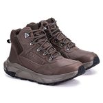 Coturno Masculino Bota Em Couro Original Sola EVA - Marrom Claro - Extra Leve