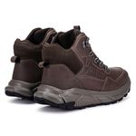 Coturno Masculino Bota Em Couro Original Sola EVA - Marrom Claro - Extra Leve