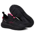 Tênis Feminino Advanced Running Corrida Caminha Academia - Preto com Rosa
