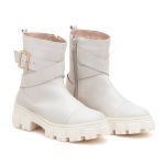 Coturno Couro Daniela Off White
