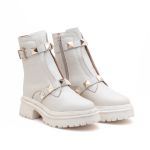 Coturno Couro Ruth Off White