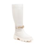 Coturno Couro Anna Off White