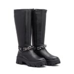 Coturno Couro Anna Preto
