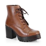 Bota Coturno Couro Issy Havana Tratorada