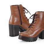 Bota Coturno Couro Issy Havana Tratorada