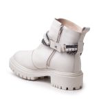 Coturno Tratorado Couro Lucy Chain Off White
