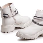 Coturno Tratorado Couro Lucy Chain Off White