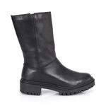 Bota Coturno Couro Lucy Plain Preto