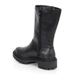 Bota Coturno Couro Lucy Plain Preto