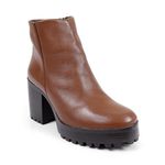 Bota Coturno Couro Issy Plain Havana Tratorada