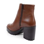 Bota Coturno Couro Issy Plain Havana Tratorada