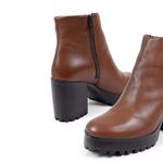 Bota Coturno Couro Issy Plain Havana Tratorada