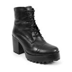Bota Coturno Couro Issy Preto Tratorada