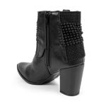 Bota Couro Liz Preto Polaina