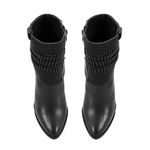 Bota Couro Liz Preto Polaina