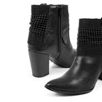 Bota Couro Liz Preto Polaina