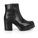 Bota Coturno Couro Issy Plain Preto Tratorada