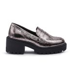 Mocassim Matemwe Couro Metalizado Onix