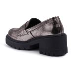 Mocassim Matemwe Couro Metalizado Onix
