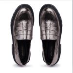 Mocassim Matemwe Couro Metalizado Onix