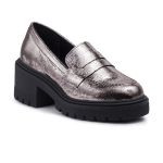 Mocassim Matemwe Couro Metalizado Onix