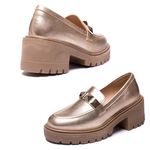 Mocassim Nungwi Couro Ouro Light