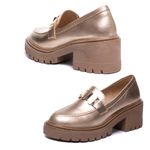 Mocassim Muyuni Couro Ouro Light