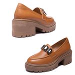 Mocassim Dongwe Couro Caramelo