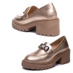 Mocassim Dongwe Couro Ouro Light