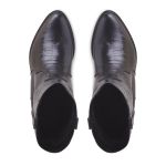Bota Western Texas Grapevine Couro Croco Preto