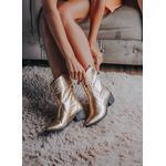 Bota Couro Western Texas Dallas Dourada