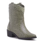 Bota Western Texas Grapevine Couro Croco Sálvia