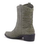 Bota Western Texas Grapevine Couro Croco Sálvia