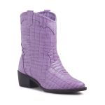 Bota Western Texas Grapevine Couro Croco Violeta