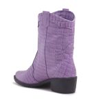 Bota Western Texas Grapevine Couro Croco Violeta
