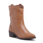 Bota Western Texas Grapevine Couro Croco Camel