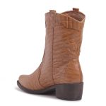 Bota Western Texas Grapevine Couro Croco Camel